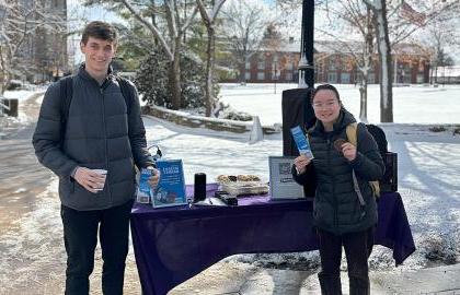 tabling on AU campus for EveryLibrary